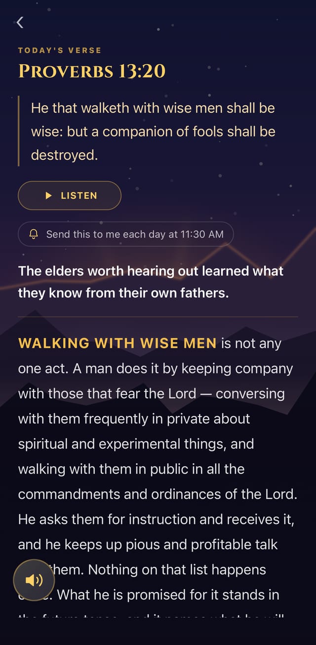 Today's verse, 2 Timothy 2:15, followed by a written teaching on the passage and a control to listen to it instead.